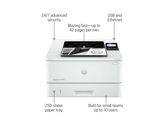 HP LaserJet Pro 4001dw Wireless Duplex Printer - Image 3